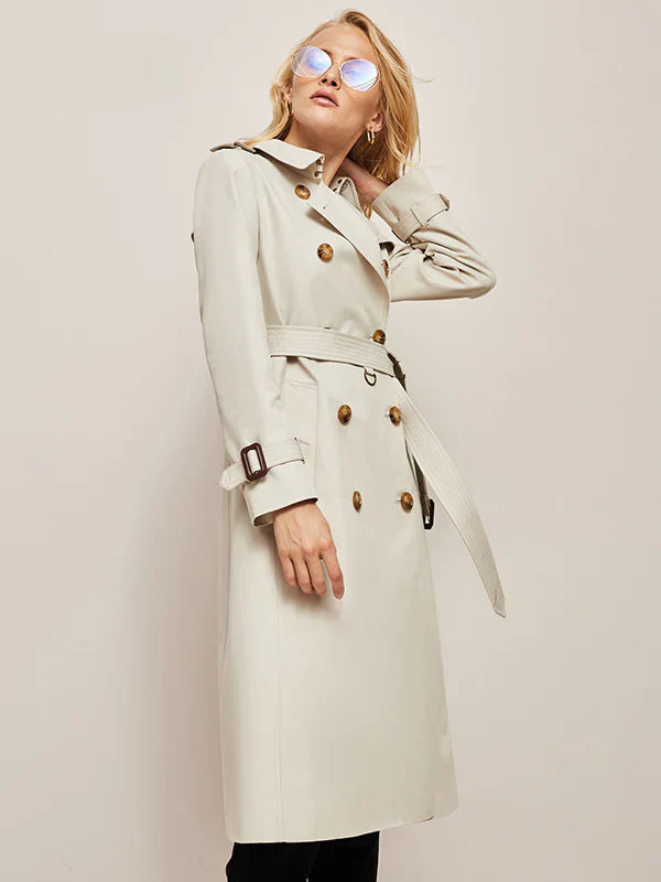 Elegant classic long trench coat