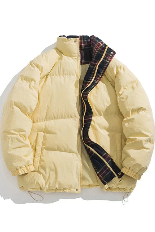 FREYA | REVERSIBLE DOWN JACKET WITH PLAID LINING