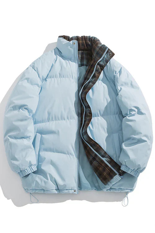 FREYA | REVERSIBLE DOWN JACKET WITH PLAID LINING