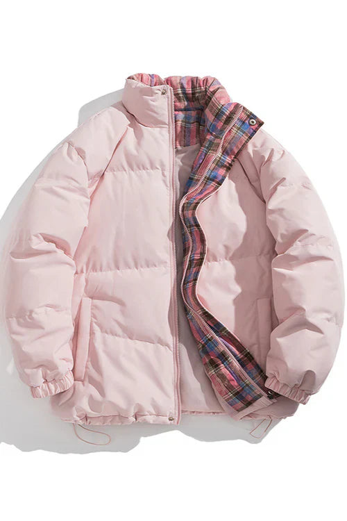 FREYA | REVERSIBLE DOWN JACKET WITH PLAID LINING