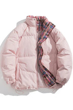 FREYA | REVERSIBLE DOWN JACKET WITH PLAID LINING