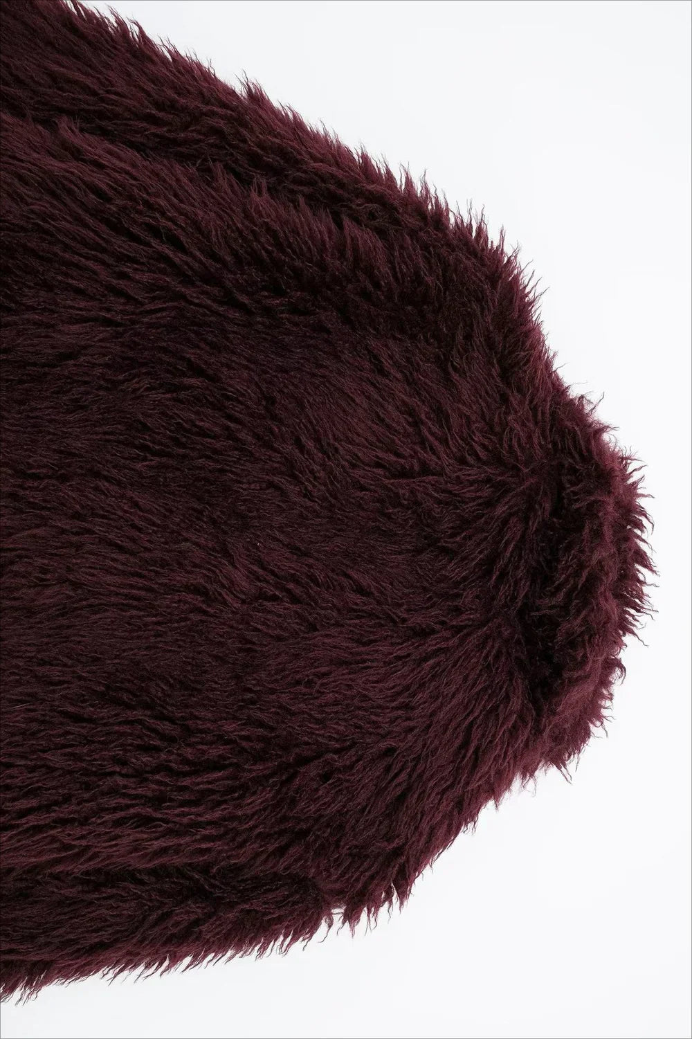 Plush Burgundy Shaggy Faux Fur Jacket