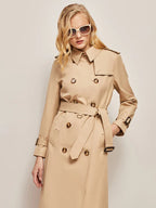 Elegant classic long trench coat