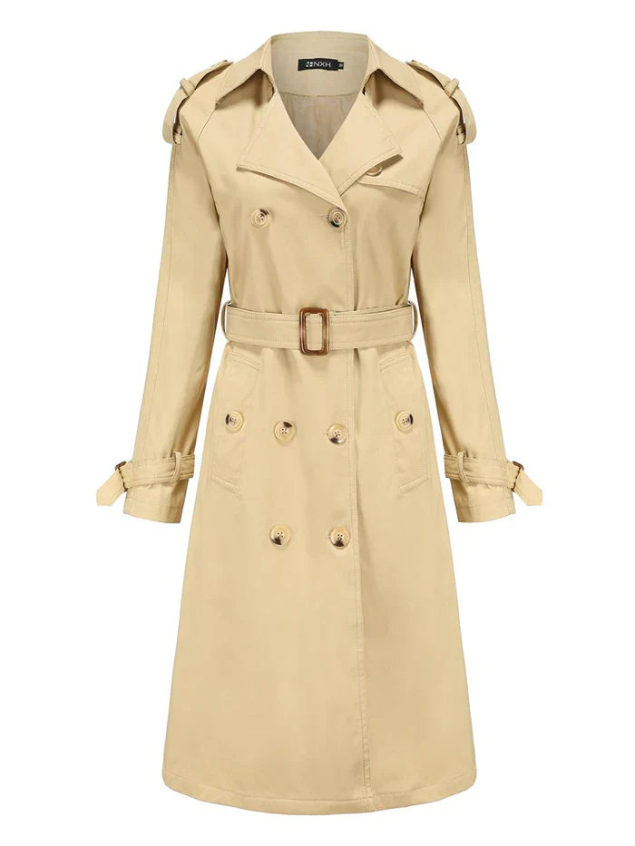 Classic relaxed trench coat with a waist tie