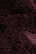 Plush Burgundy Shaggy Faux Fur Jacket