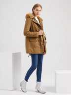 LIORA | FLUFFY JACKET WITH FAUX FUR HOOD