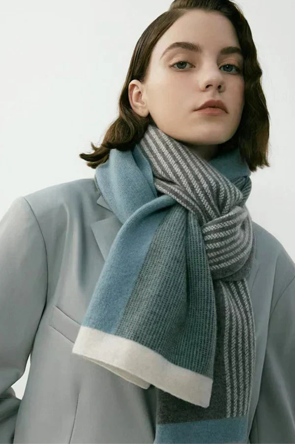 Elegant striped wool scarf