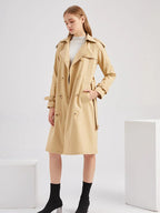 Classic relaxed trench coat with a waist tie