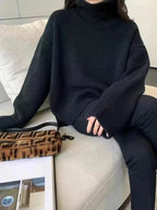 SOLENE LUXE | THICK HIGH-COLLAR SWEATER IN KOREAN STYLE