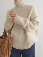 SOLENE LUXE | THICK HIGH-COLLAR SWEATER IN KOREAN STYLE