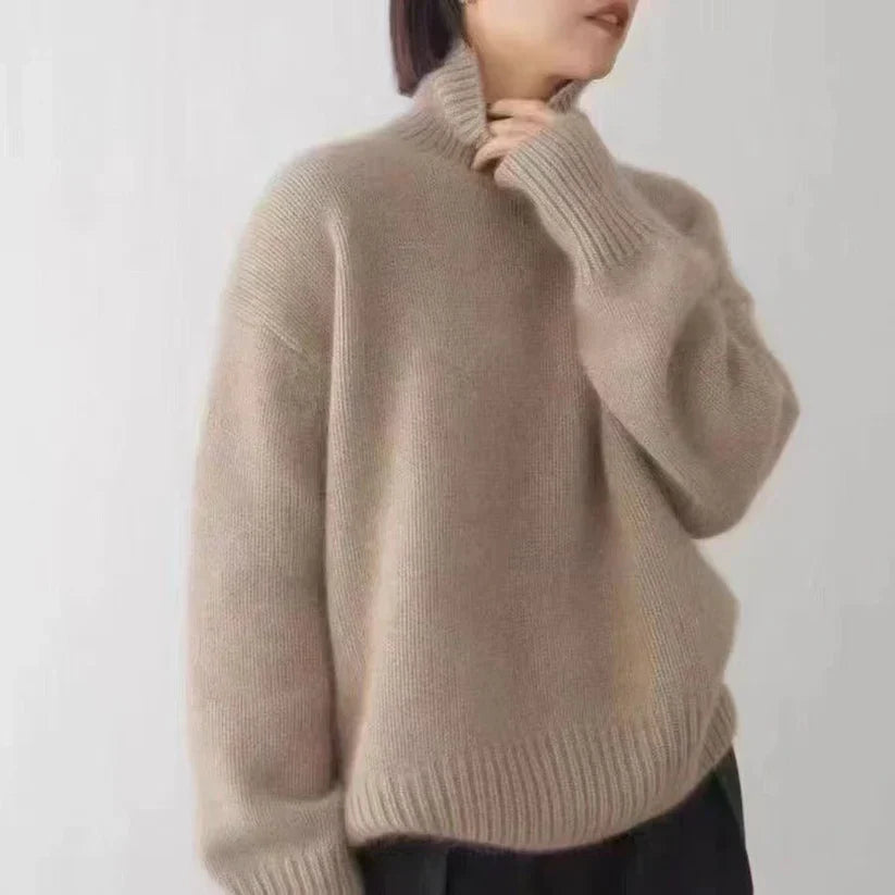 SOLENE LUXE | THICK HIGH-COLLAR SWEATER IN KOREAN STYLE