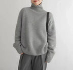 SOLENE LUXE | THICK HIGH-COLLAR SWEATER IN KOREAN STYLE