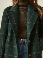 ROSALIE | RETRO PLAID TWEED LAPEL COAT