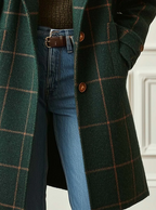 ROSALIE | RETRO PLAID TWEED LAPEL COAT