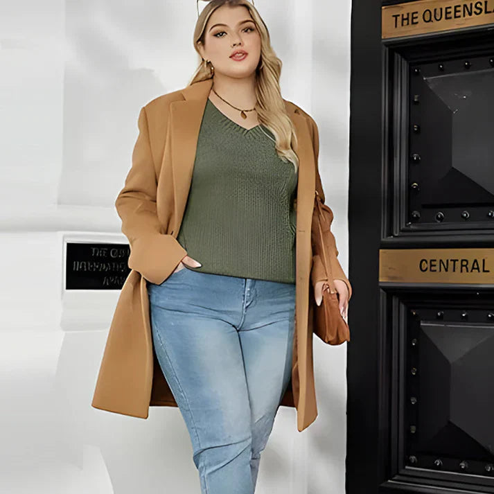 Women’s V-neck long-sleeve sweater