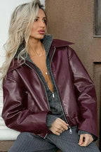 JARA | ELEGANT URBAN OVERSIZED LEATHER JACKET